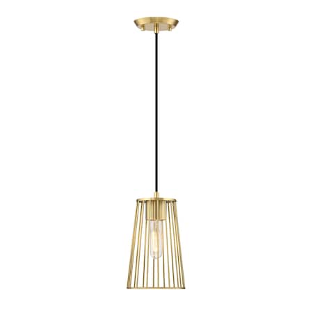 Designers Fountain Liana 60 Watt 1-Light Brushed Gold Glam Pendant Light with Wire Cage Shade D328M-6PA-BG